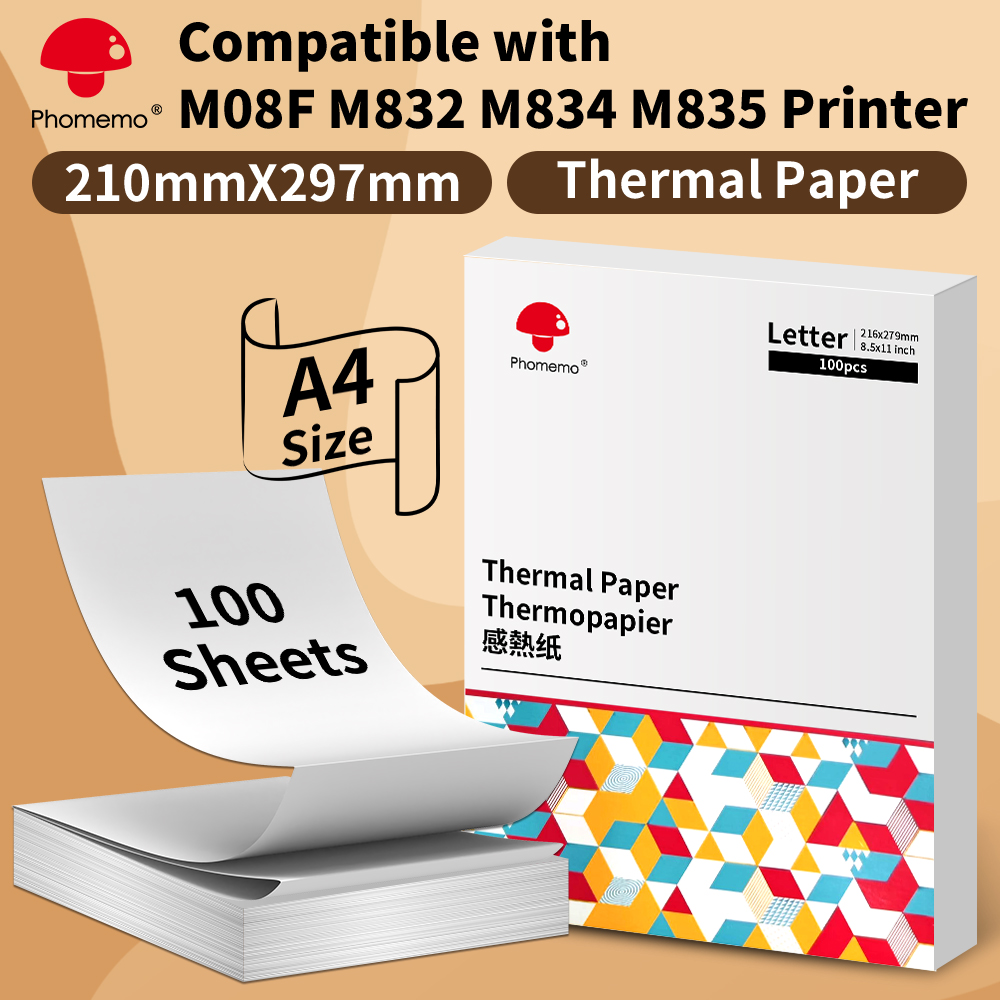 Commercial Photo Printer - Бумага для термопринтера Phomemo A4, бумага